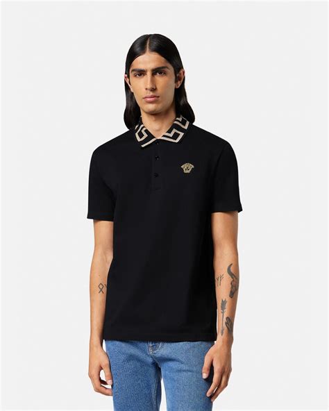 versace short sleeve polo shirt|Versace long sleeve polo.